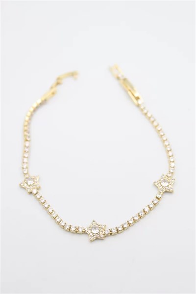 Yıldız Taşlı VİP Bileklik - Altın