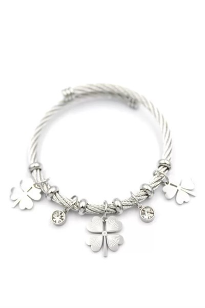 Yonca Charm Bilezik - Gümüş