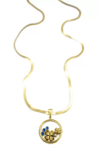 Yoncalı Fanus İtalyan Kolye - Altın