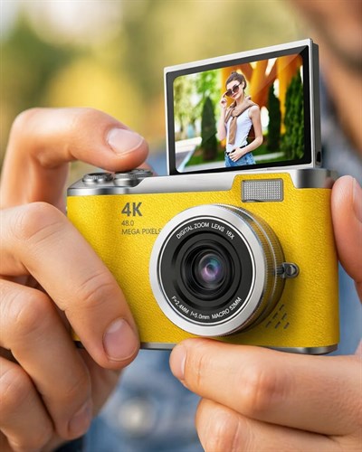 Yüksek Çözünürlüklü 48 MP Kamera 4K Video Çekim Selfie Vlog Fotoğraf Makinesi