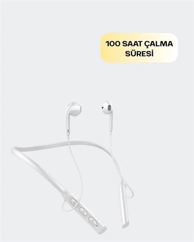 Yüksek Kapasiteli Pil Destekli Boyun Askılı Kulaklık – 100 Saat Dayanıklı