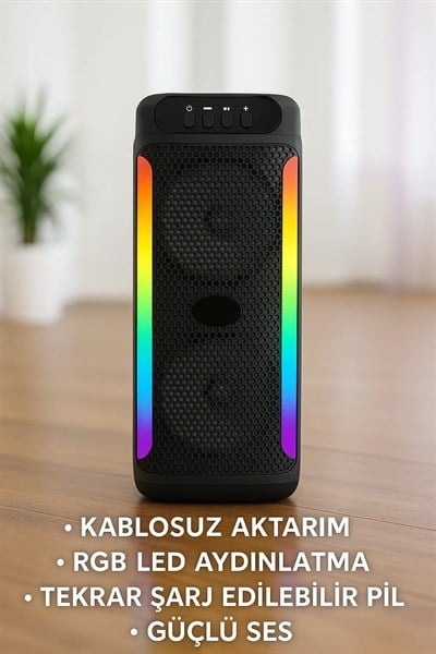 Yüksek Ses Güçlü Kablosuz Hoparlör Karaoke Mikrofonlu