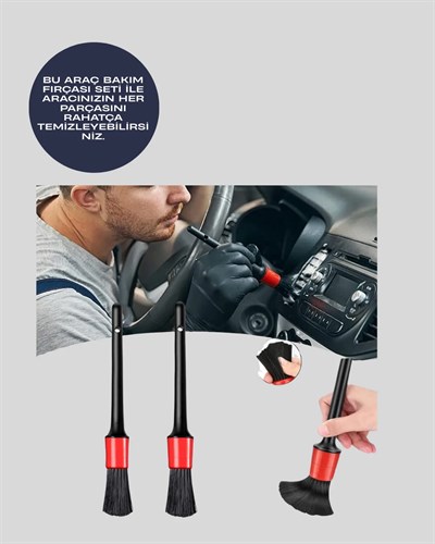 Yumuşak Kıllı Araç Bakım Fırça Takımı