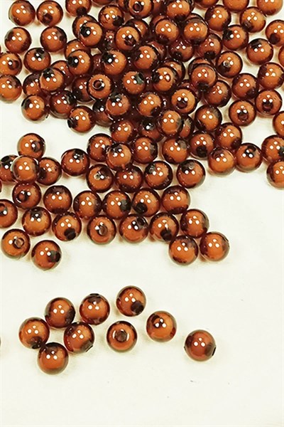 Yuvarlak Boncuk İçten Boncuklu Bileklik Çanta Boncuğu 8 mm 50 gr Kahverengi - BNC469