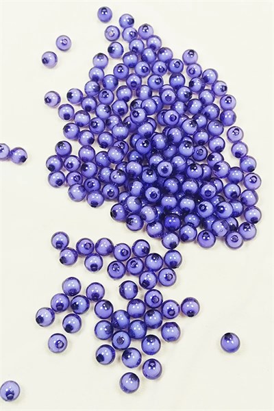 Yuvarlak Boncuk İçten Boncuklu Bileklik Çanta Boncuğu 8 mm 50 gr Eflatun - BNC472