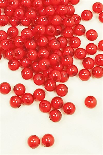 Yuvarlak Boncuk İçten Boncuklu Bileklik Çanta Boncuğu 8 mm 50 gr Kırmızı - BNC473