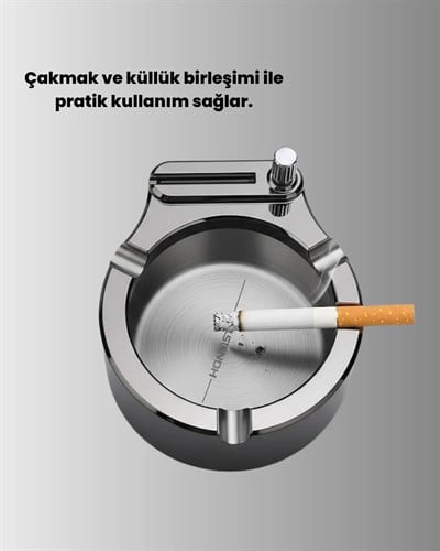 Yuvarlak Çakmaklı Küllük Dayanıklı Metal Yapı