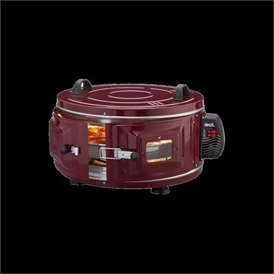 Yuvarlak davul fırın 1100W 46 cm - alüminyum tepsi, ön gözlem camı