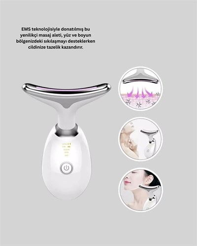 Yüz ve Boyun İçin LED Işık Terapili Bakım Cihazı