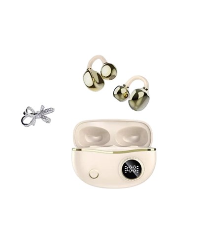 Zarif Tasarımlı Kablosuz Bluetooth Kulaklık Uzun Pil Ömrü 2 Kurdele Küpe Hediyeli