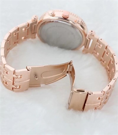 Zarif ve Şık Özel Tasarım Zirkon Taşlı Metal Bayan Kol Saati