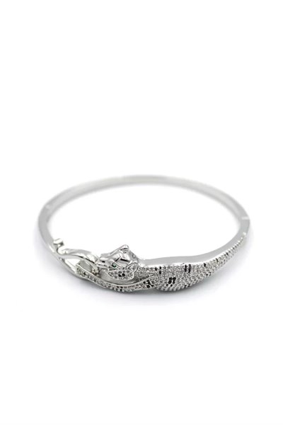 Zirkon Leopar Bilezik - Gümüş