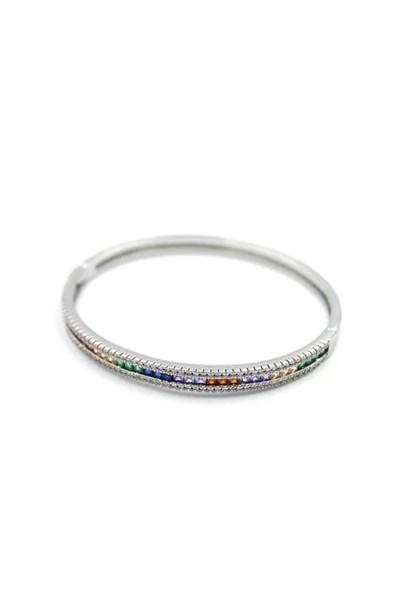 Zirkon Taşlı Bilezik - Gümüş