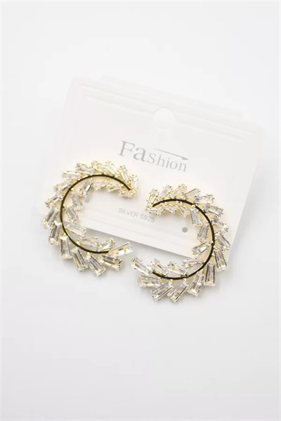 Zirkon Taşlı Küpe - Altın