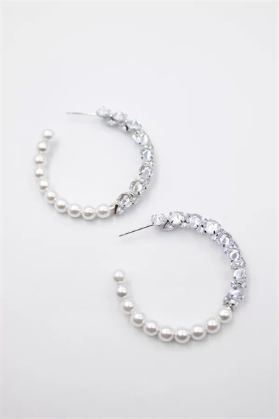 Zirkon Taşlı Küpe - Gümüş