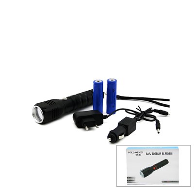 Zoomlu COB LED Şarjlı Metal El Feneri 3000 Lümen 17 cm