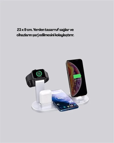 iPhone, Apple Watch ve AirPods ile Uyumlu 4ü 1 Arada Şarj Ünitesi – Tüm Apple Cihazları Tek Noktada