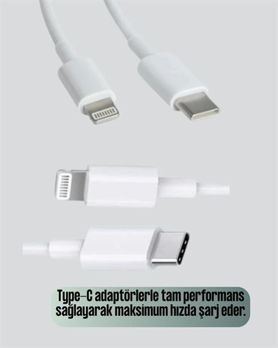 iPhone iPad Airpods Uyumlu 30W Type-C to Lightning Kablo