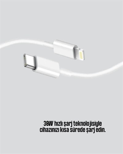 iPhone iPad Airpods Uyumlu 30W Type-C to Lightning Kablo