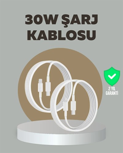 iPhone iPad Airpods Uyumlu 30W Type-C to Lightning Kablo
