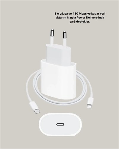 iPhone ve iPad Uyumlu 20W Güvenli USB-C Hızlı Şarj Adaptörü