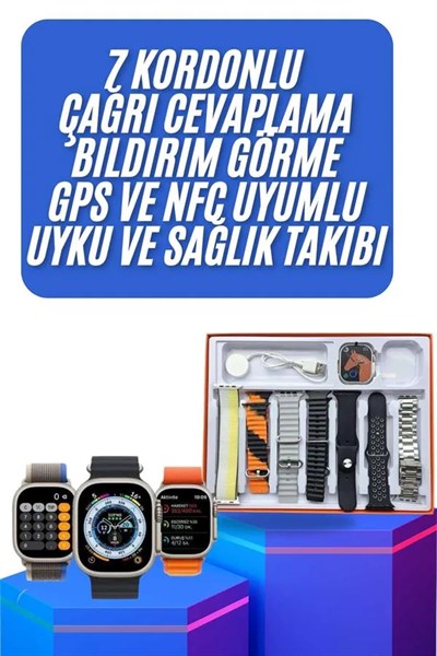 yeni nesil Unısex 7 Kordonlu Çok Fonksiyonlu Nabız Ölçer Uyku ve Sağlık Takibi