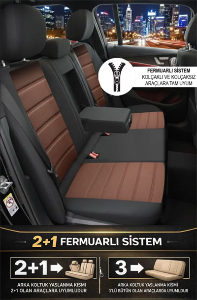 Taba Pike Kumaş Oto Koltuk Kılıfı - 5 Koltuk Tam Set