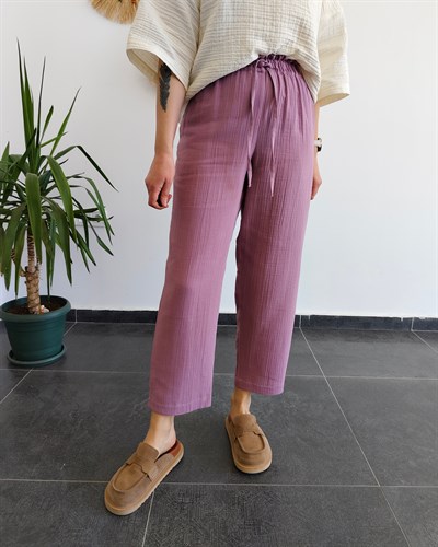 Müslin Menekşe Pantolon