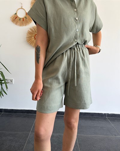 URBAN NATURE %100 KETEN ÇAĞLA ŞORT