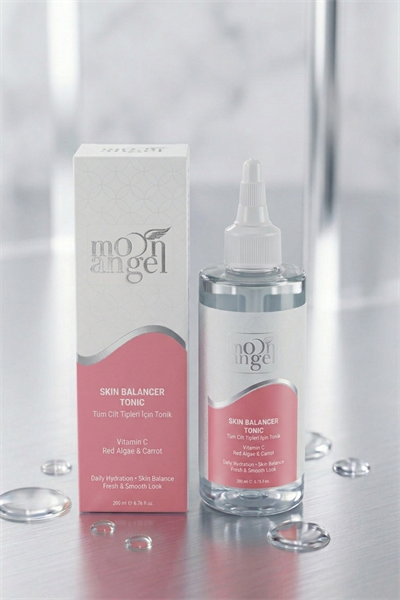 Moon Angel Skın Balancer Tonik 200 ml Tüm Cilt Tipleri İçin Aydınlatıcı ve Nem Dengeleyici Yüz Toniği (Vitamin C + Red Algae)Moon Angel