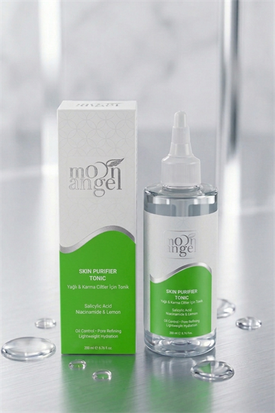 Moon Angel Skın Purıfıer Tonik 200 ml Yağlı ve Karma Ciltler İçin Gözenek Sıkılaştırıcı ve Yağ Dengeleyici Tonik (Salicylic Acid + Niacinamide )Moon Angel
