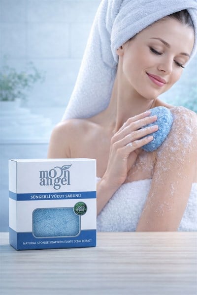 Süngerli Doğal Güzellik Natural Sponge Soap With Atlantic Ocean Extract Cilt Kırışıklık Önleyici Etkili