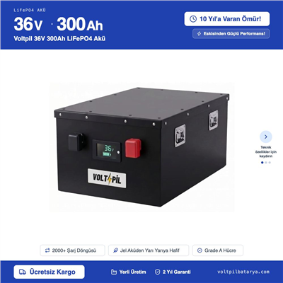 Voltpil 36V 300Ah LiFePO4 Akü