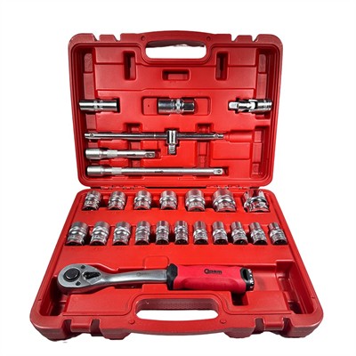 25 Parça 1/2″ 12 Köşe Sabit Cırcırlı Lokma Takımı