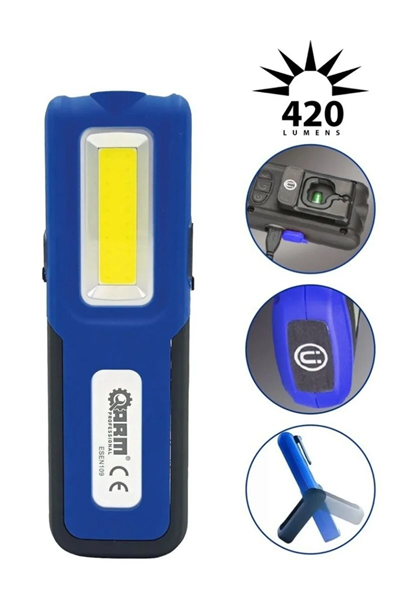 Arm ESEN109 Şarjlı LED Fener Mıknatıslı Lamba Powerbank 420 Lumen