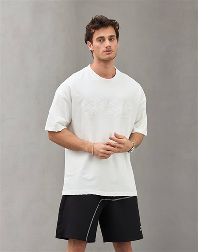 Beyaz Good Yazılı Oversize Tshirt