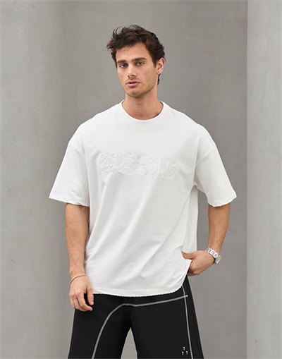 Beyaz Good Yazılı Oversize Tshirt