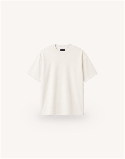 Bisiklet Yaka Beyaz Modal Basic T-shirt