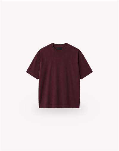 Bisiklet Yaka Kısa Kollu Modal Bordo Basic T-shirt