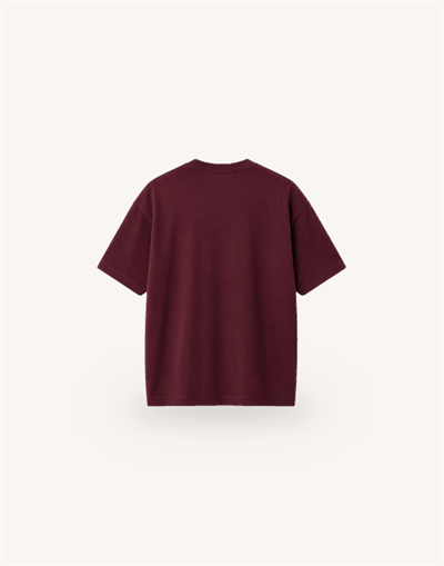 Bisiklet Yaka Kısa Kollu Modal Bordo Basic T-shirt