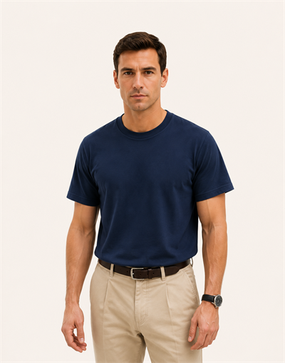 Bisiklet Yaka Kısa Kollu Modal Lacivert Basic T-shirt