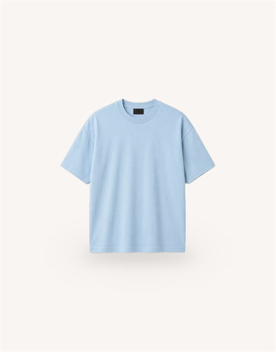 Bisiklet Yaka Kısa Kollu Modal Mavi Basic T-shirt