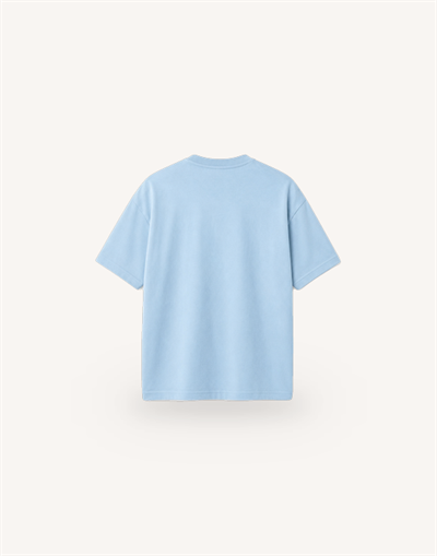 Bisiklet Yaka Kısa Kollu Modal Mavi Basic T-shirt