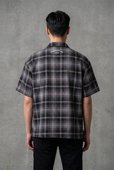 Erkek Black Teeth Baskılı Oversize Gömlek