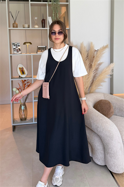 Twst Model Elbise Tişört Lacivert İkili Takım