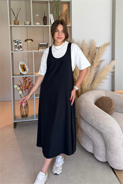 Twst Model Elbise Tişört Lacivert İkili Takım