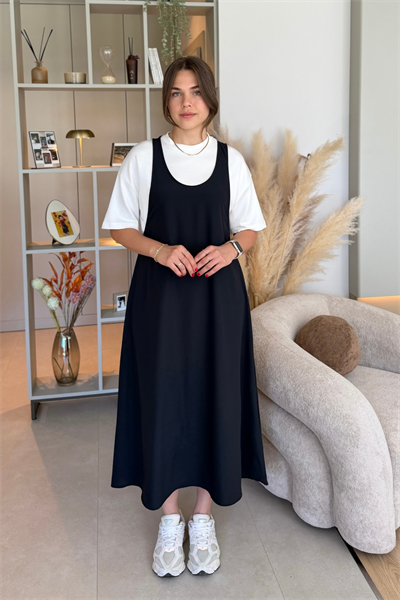 Twst Model Elbise Tişört Lacivert İkili Takım