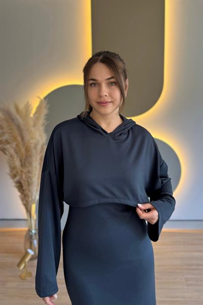 Çıkarılabilir Sweatshirt Elbise Modal İkili Takım