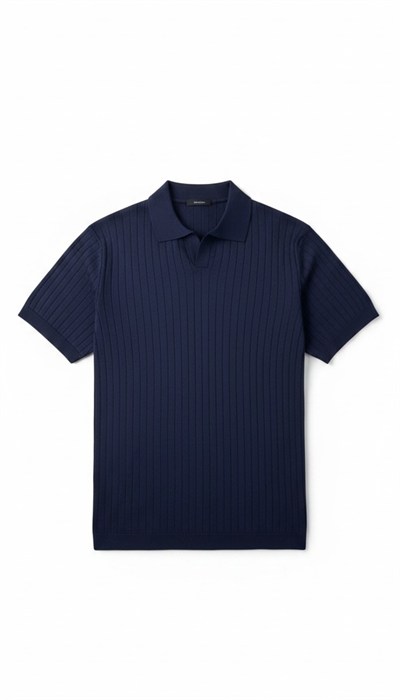 Çizgi Desenli Polo Yaka Tişört