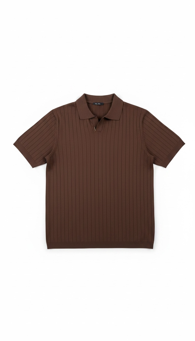 Çizgi Desenli Polo Yaka Tişört